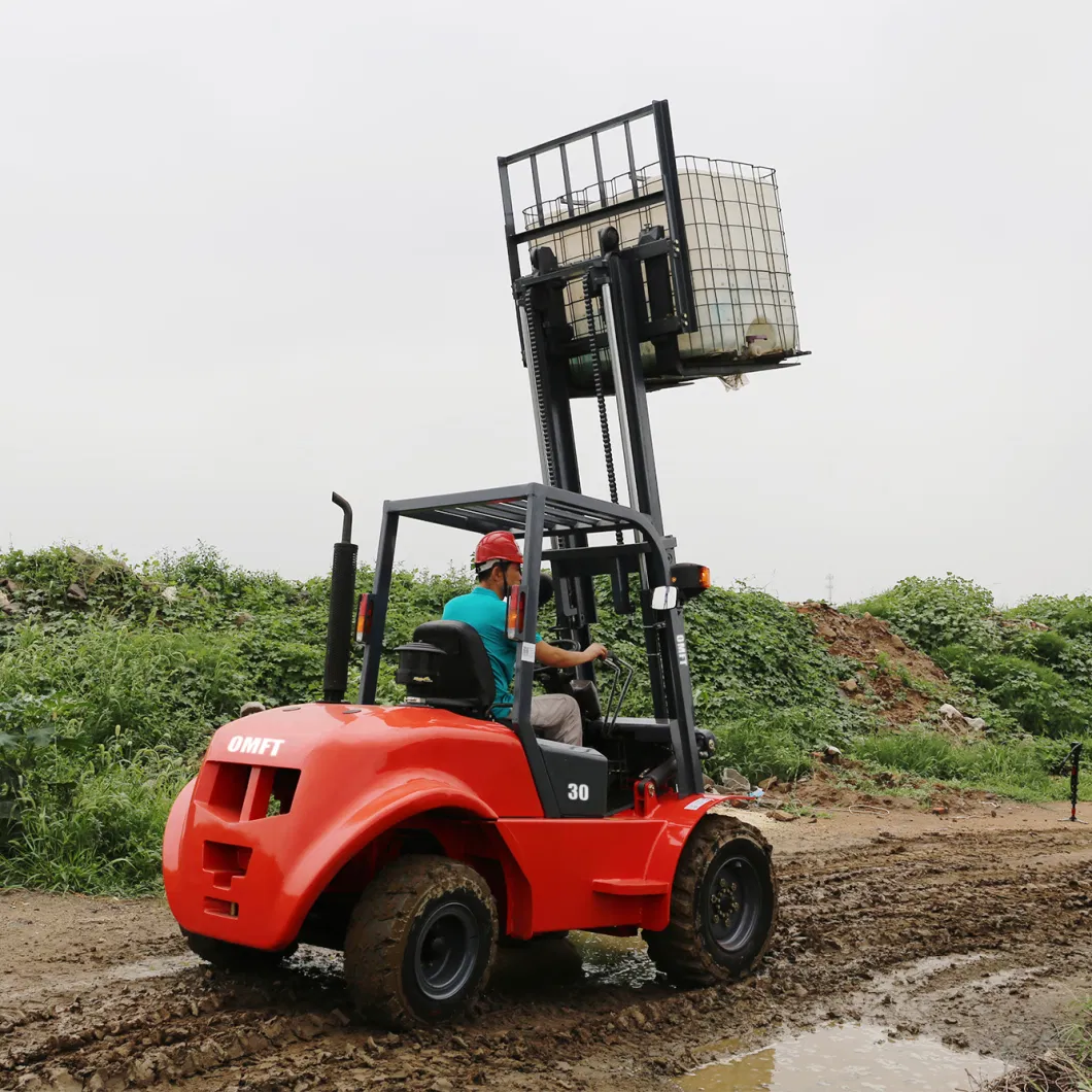 Tcm/Nissan Rough Terrain 2/2.5/3/3.5/4ton off Road Outdoor 4X4 4WD 4drives 4wheels Forklift Fork Lift Tcm/Linde/Yale/Toyota/Crown/Hyster Big Tyre